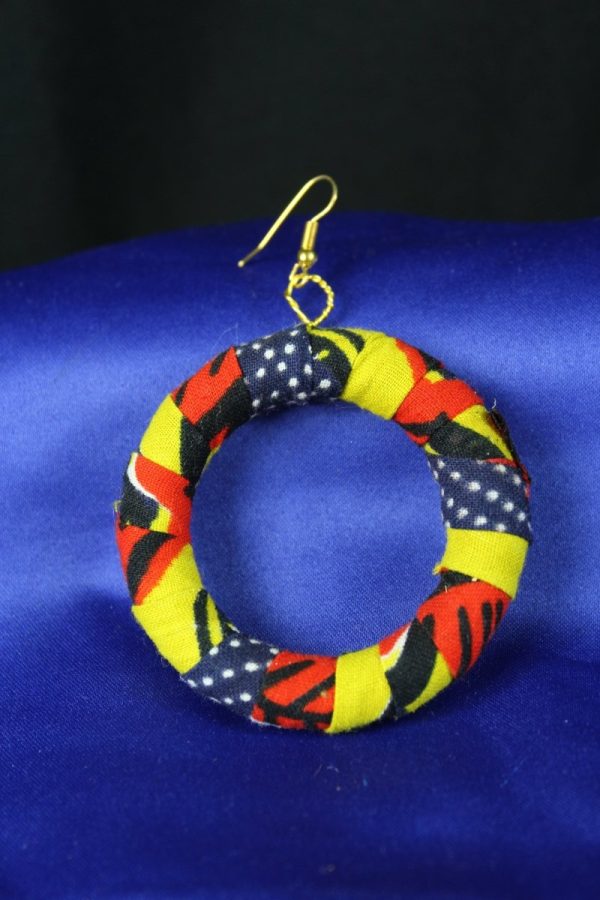 African Earrings In Yellow Red Zelnoor